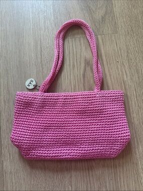The Sak Pink Crochet Tote Bag - Lightweight Shoulder Bag
